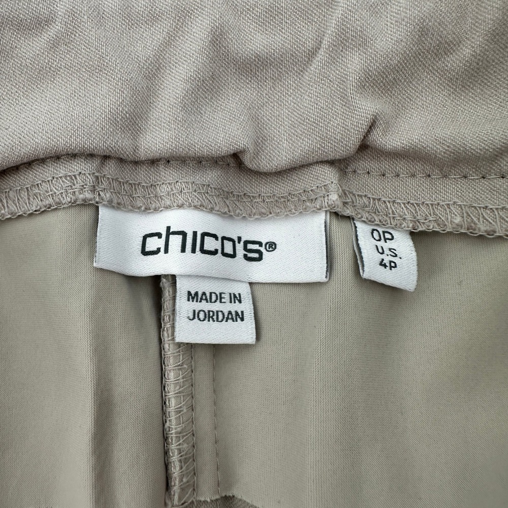 Chicos Brigitte So Slimming Pull On Pants Tan Beige Straight Ankle 4 Office - Picture 2 of 9